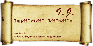 Igyártó Jónás névjegykártya